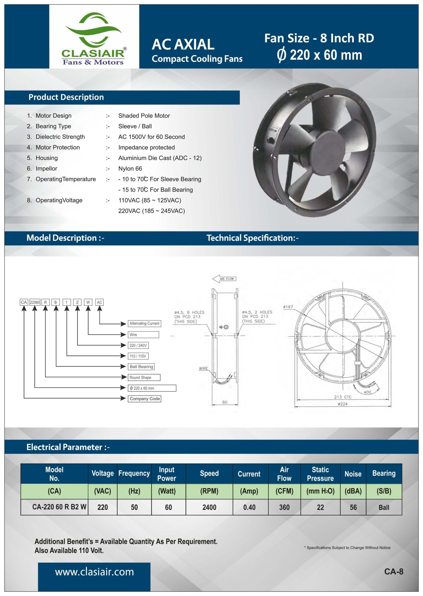 Products - Welcome To Clasiair Fans and motors